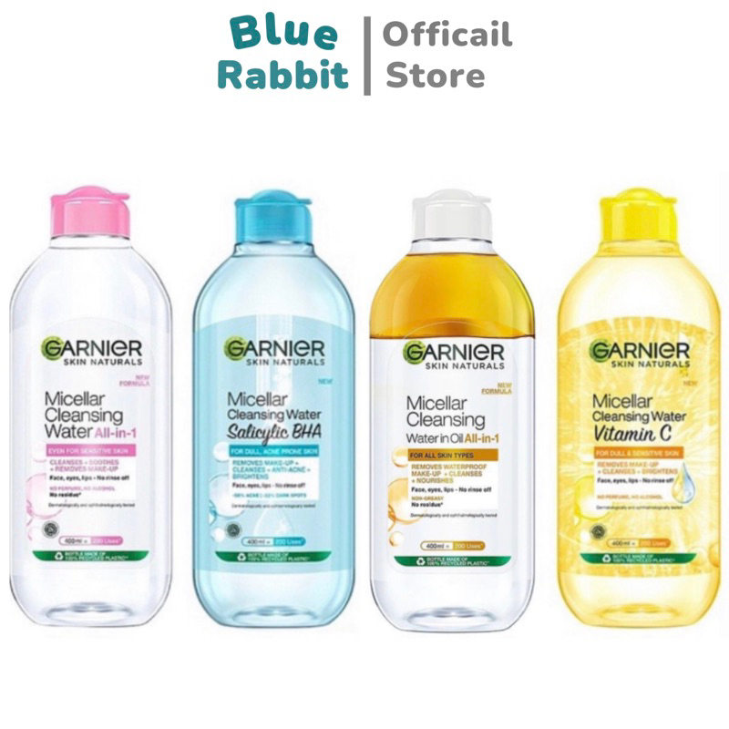 [400ml.] ไมเชลล่า การ์นิเย่ Garnier Micellar Cleansing Water 400 ml. การ์นิเย่ไมเซล่าคลีนซิ่งวอเตอร์ 400 มล.