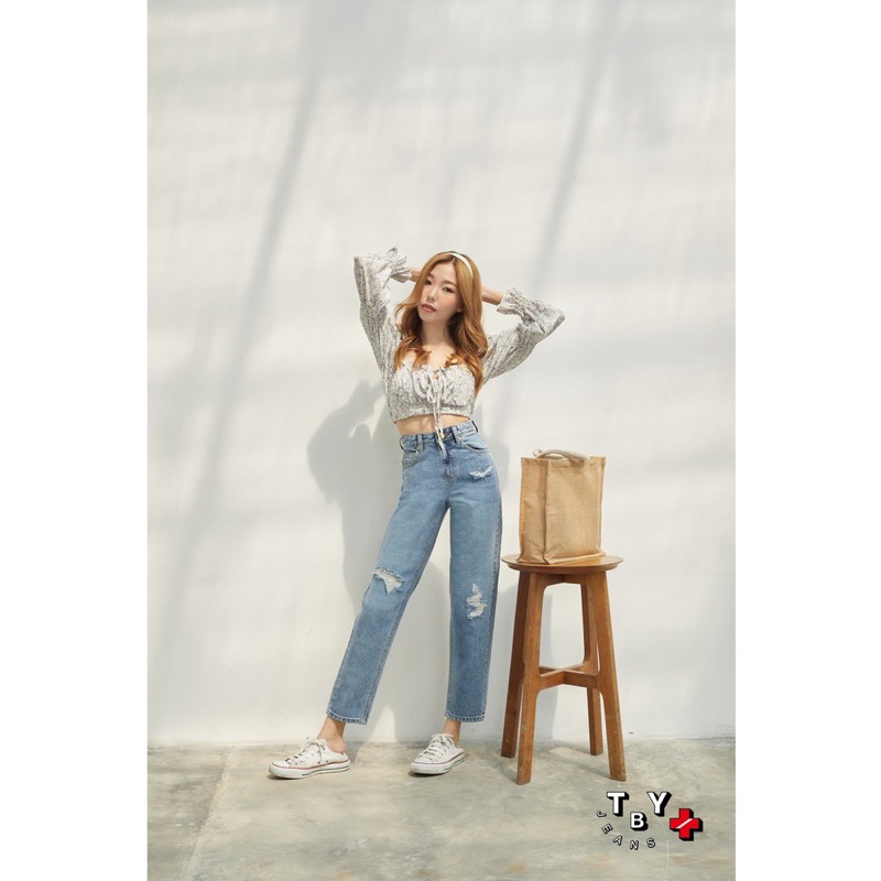 กางเกงยีนส์ TBY ปลายบาน ขาเต่อ ไซร์ xs