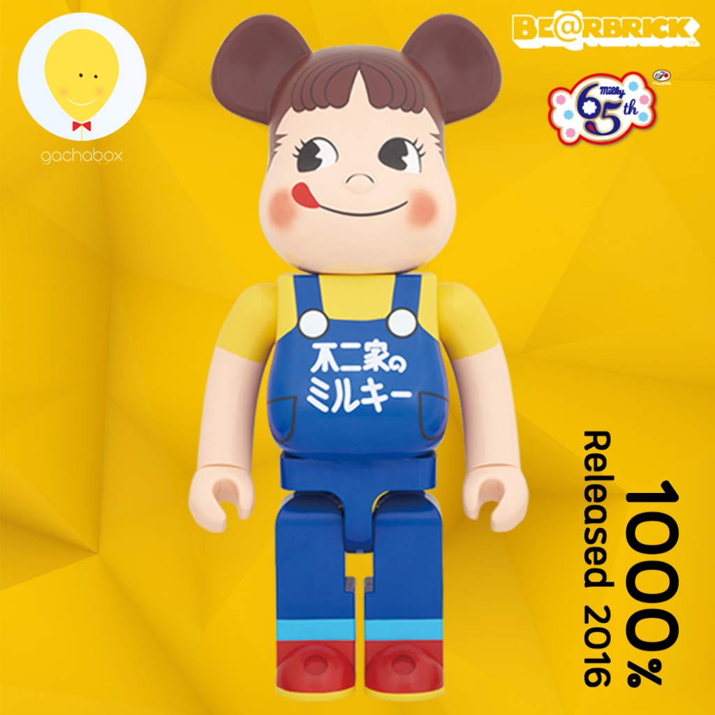 gachabox Bearbrick Peko-chan (Milky 65th Anniversary Design) 1000% - แบร์บริค พร้อมส่ง ของแท้ Be@rbr