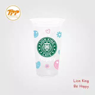 TPP (ยกลัง) แก้วพลาสติก 22oz เรียบ ไลอ้อนคิง 1,000 ใบ PP ปาก 95