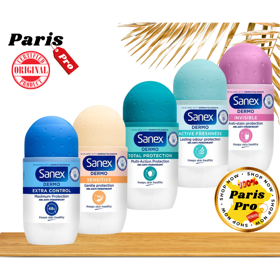 Sanex Roll On Antiperspirant 50 ml โรลออนระงับกลิ่นกาย กลิ่นตัว รักแร้ กลิ่นเหงื่อ นำเข้าจากอังกฤษ
