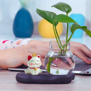 แจกันดอกไม้  แจกันกระถางดอกไม้ แจกันแก้ว ตุ๊กตาแมวนำโชคเซราม…