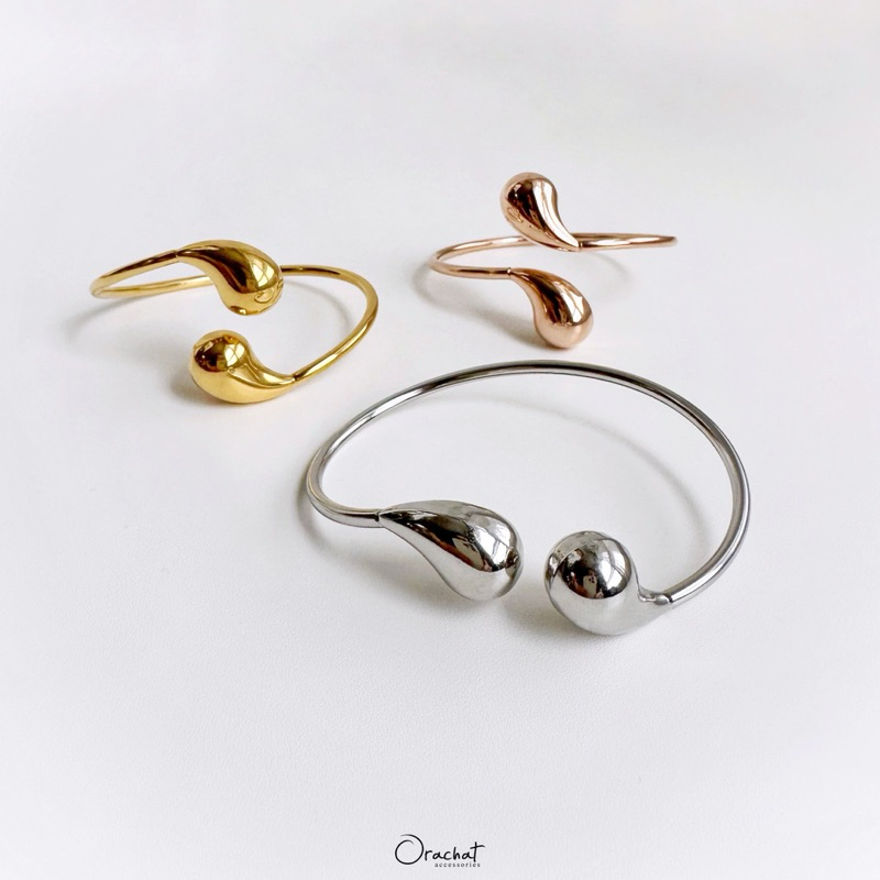 Orachat | Veona 14k bangle. (กำไลตัวเรือนสแตนเลส)