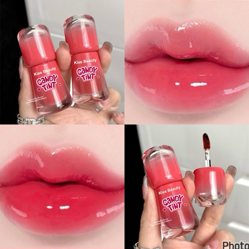 ลิปทิ้นท์ ลิปกลอส Kiss Beauty​ Lip Tint ลิป แพคเกจสุดน่ารัก สีชัด ติดทนนาน ไม่ติดแมสก์ กันน้ำ 4u2