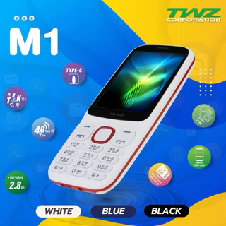 TWZ M1 โทรศัพท์มือถือปุ่มกด จอใหญ่ ตัวหนังสือใหญ่ มีกล้องถ่ายรูป ใส่ได้ 2 ซิม รองรับ 4G ประกัน1 ปี
