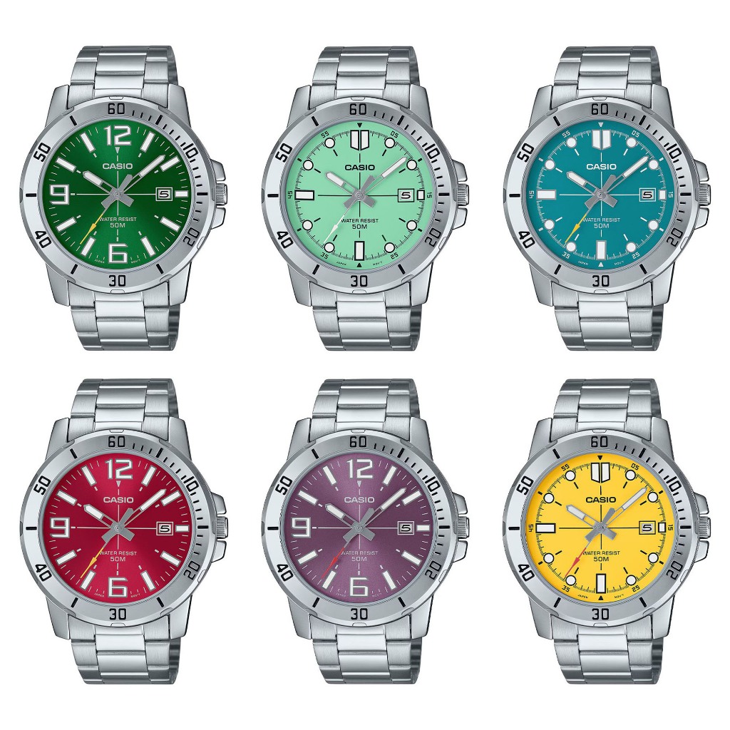 Casio นาฬิกาข้อมือผู้ชาย รุ่น MTP-VD01D,MTP-VD01D-9E,MTP-VD01D-6B,MTP-VD01D-4B,MTP-VD01D-3E2