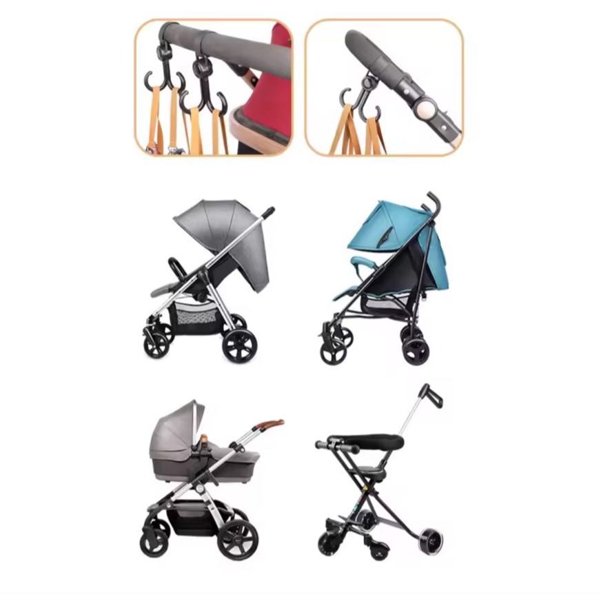 ตะขอแขวนของอเนกประสงค์ (1 ชิ้น)  หมุนได้ 360 องศา ตะขอเกี่ยวของมอเตอร์ไซค์ ตะขอแขวนถุงแกง ตะขอแขวนสัมภาระติดรถเข็นเด็ก - รูปที่ 6