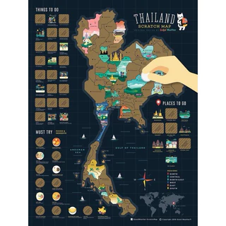 Good Weather Scratch Map : แผนที่ขูดได้ ประเทศไทย แผนที่ไทย แผนที่โลก Thailand BT21