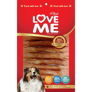 LOVEME ขนมสุนัขเลิฟมี สันในไก่ ครั้นชี่พันสันใน เนื้อไก่แท้ เลิฟมี ขนาดบรรจุ 270-300 กรัม