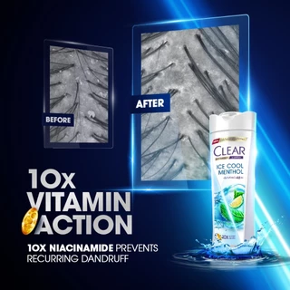 เคลียร์ แชมพูขจัดรังแค สูตรเย็น สำหรับผู้ชาย ผู้หญิง 370 มล. x2 CLEAR Cool Sport Menthol and Ice Cool Menthol 370 ml. x2