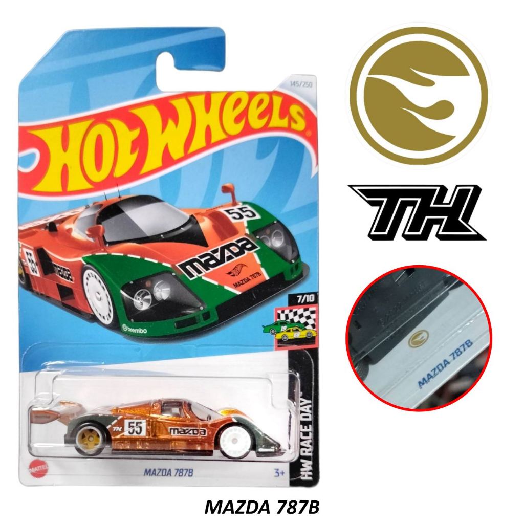 ็HOTWHEELS รุ่น MAZDA 787B ล้อยาง Rare item +พร้อมเคสกันกระแทก  ( SUPER TREASURE HUNT STH ) สายลึกต้