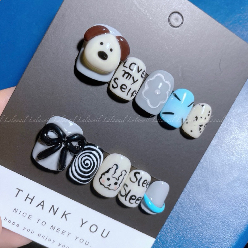 เล็บเจลแท้ งานHandmade มีอุปกรณ์ติดให้