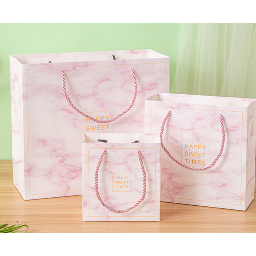 🌷BOX🌷ถุงกระดาษ ถุงห่อของขวัญ ลายหินอ่อน ถุงช้อปปิ้ง ใส่เสื้อผ้า ขนาดS/M/L พร้อมส่ง….