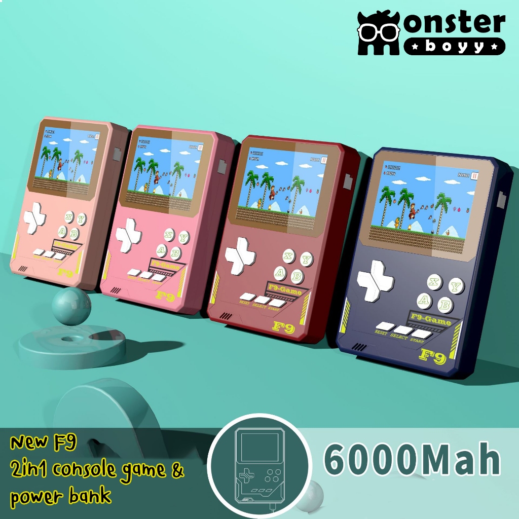 New! เครื่องเล่นเกมคอนโซล เกมบอย 2in1 รุ่น F9 500 games + Power bank 6000mAh