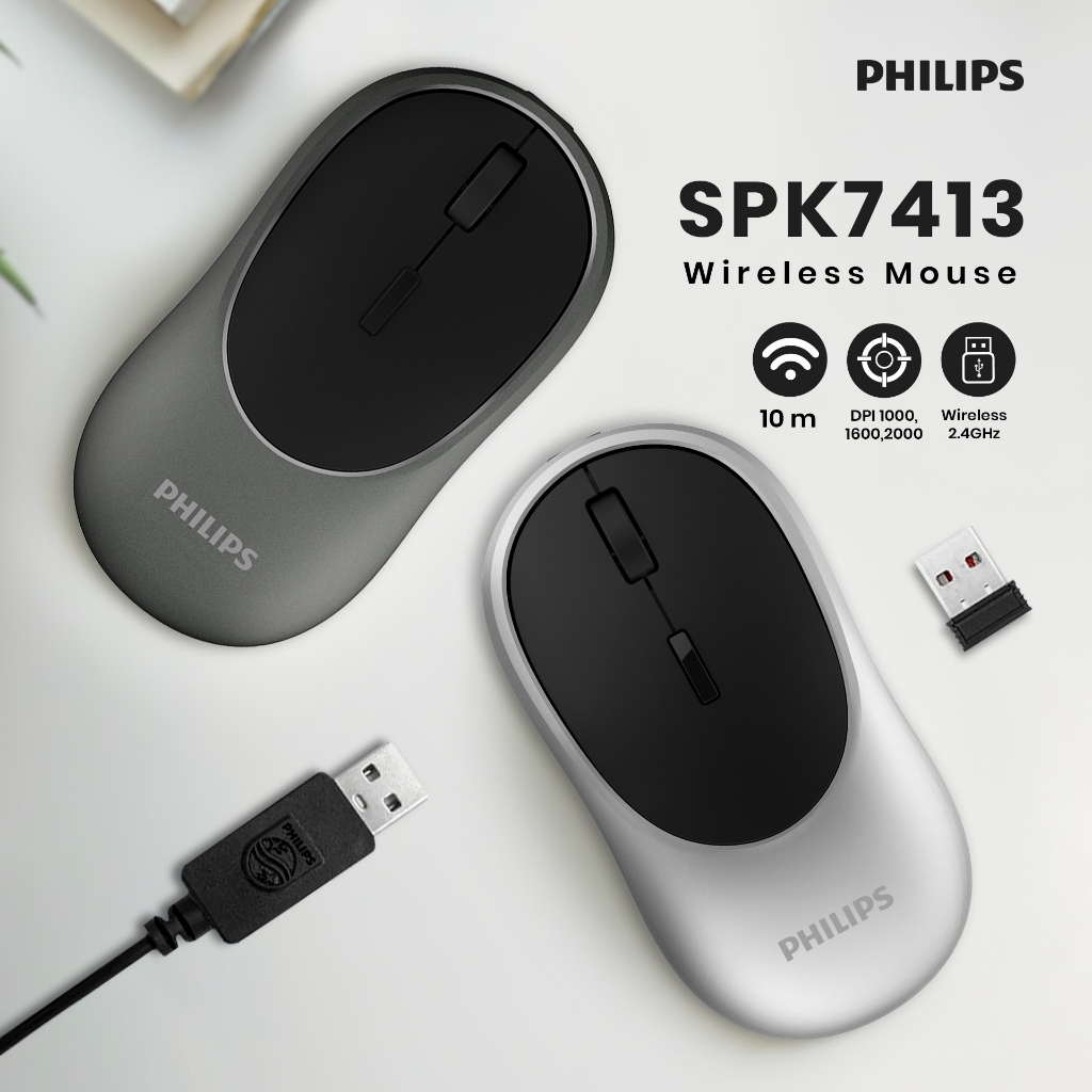 Philips Mouse รุ่น SPK7413 เมาส์ไร้สาย เมาส์ออฟฟิศ