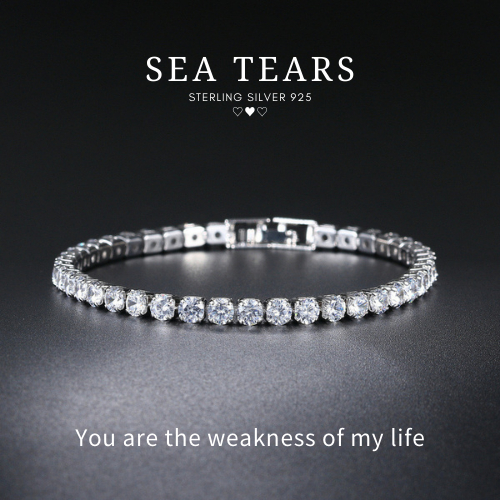 MEET💕กำไลเงิน Sea tears กำไลเงินแท้ สร้อยข้อมือสวยๆ กำไลเพชร กำไลแฟชั่น กำไลข้อมือเงินแท้