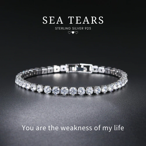 MEET💕กำไลเงิน Sea tears กำไลเงินแท้ สร้อยข้อมือสวยๆ กำไลเพชร กำไลแฟชั่น กำไลข้อมือเงินแท้