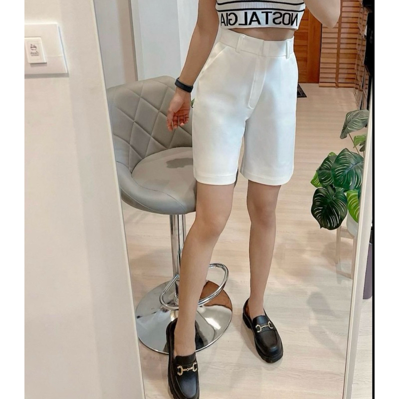 ⚡️New ‼️รุ่นใหม่ขาสั้นซิปหน้าเอวสูง รุ่นยาว18-21นิ้ว ตะขอหน้ากระเป๋า2ข้าง ผ้าโรเชฟแท้อย่างดี ใสสบายรับประกันเนื้อผ้า