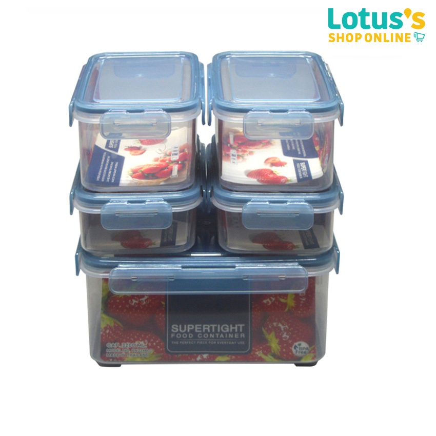 โลตัส ชุดกล่องอาหารรวมฝา 10 ชิ้น (คละสี) LOTUSS FOOD SAVER SET WITH COVER 10 PCS. (MIXED COLORS)