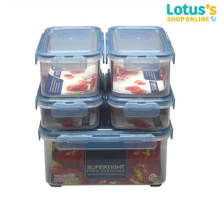 โลตัส ชุดกล่องอาหารรวมฝา 10 ชิ้น (คละสี) LOTUSS FOOD SAVER SET WITH COVER 10 PCS. (MIXED COLORS)