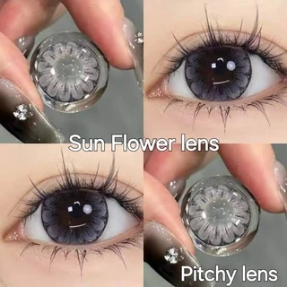 คอนแทคเลนส์ มี อย.ไทย รุ่น Sun Flower ลายดอกไม้ พร้อมส่ง มี สีเทา/ตาล มีค่าสายตา (0.00)-(-10.00) รายเดือน