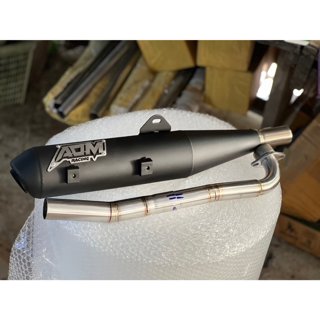 ท่อทรงเดิม Wave125 LED ปลาวาฬ ส่งฟรี เลือกสเปคได้ในตัวเลือกสินค้า ตามเครื่องยนต์ AOM Racing..