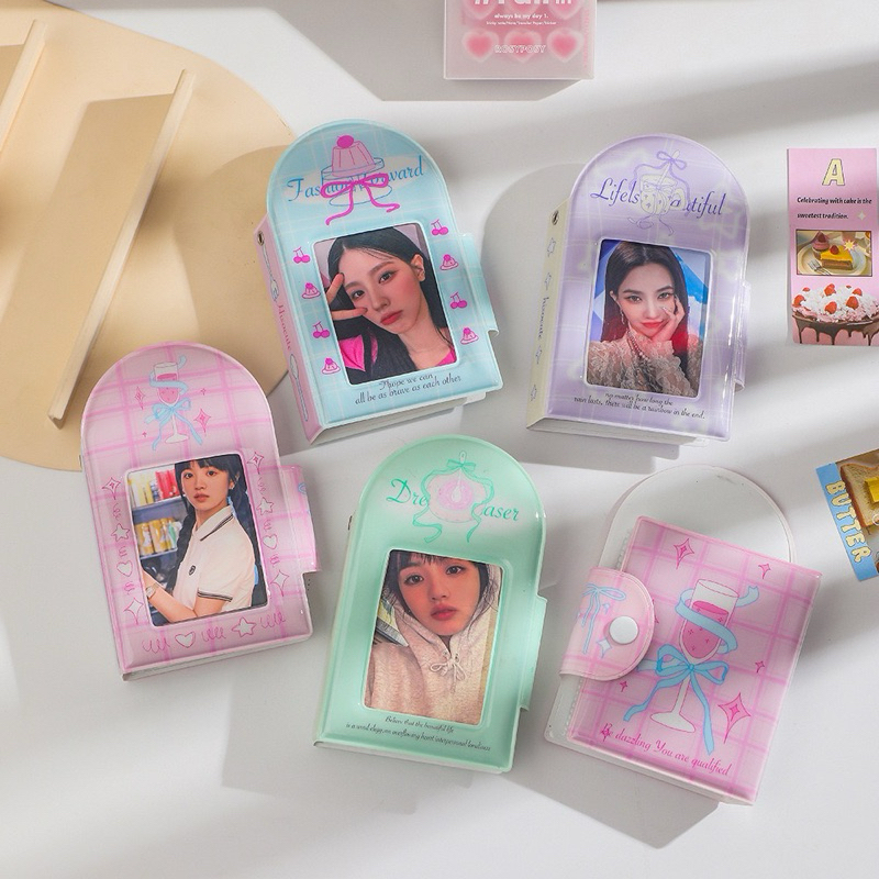 แฟ้มการ์ดลายของหวาน ริบบิ้น สีหวานพาสเทล Hisocute 40ช่อง แฟ้มการ์ดเล่ม แฟ้ม3นิ้ว สมุดการ์ด อัลบั้มรูป (AB) #L7