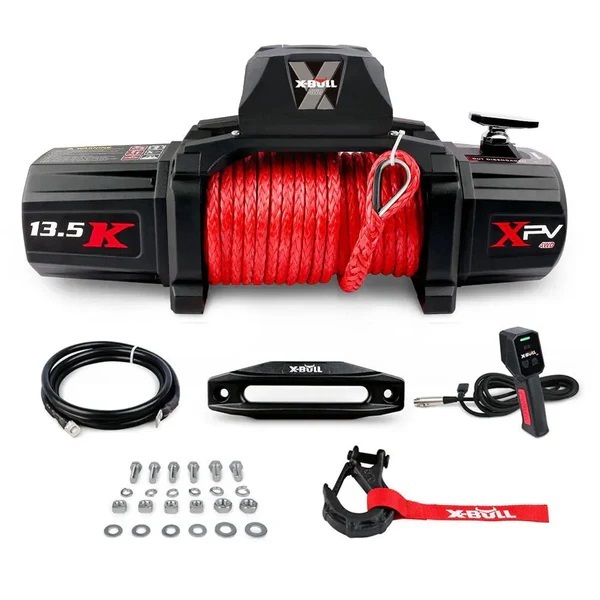 วินซ์ไฟฟ้า รอกไฟฟ้า X-Bull Electric Winch XPV 13500lbs (6 ตัน) 12V สายเชือกยาว 28 เมตร รับประกัน 1 ป
