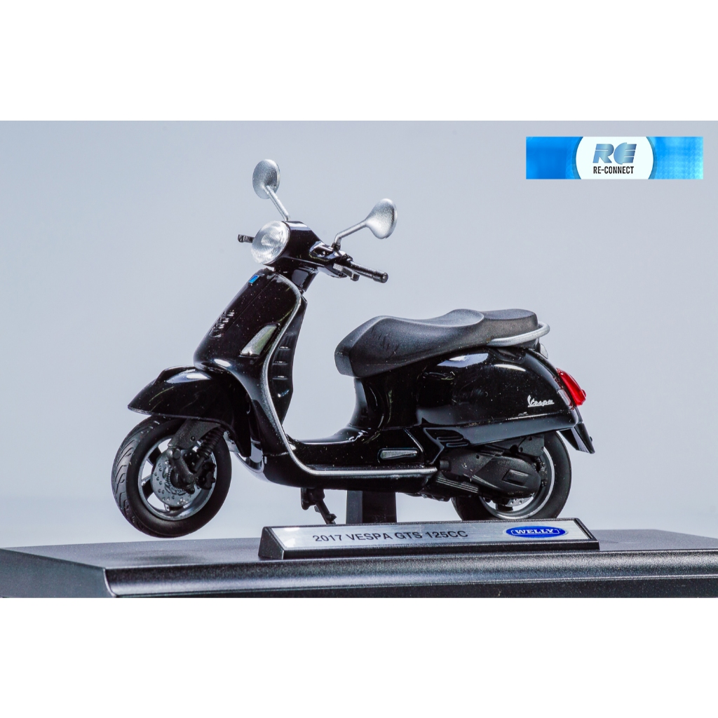 โมเดลรถมอเตอร์ไซค์ เวสป้า จักรยานยนต์ เวสป้า ของเล่น WELLY 1:18 Motorcycle 2017 Vespa GTS 125CC Scoo