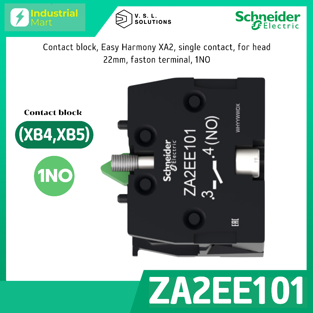 Schneider ZA2EE101 คอนแทคบล็อค สำหรับปุ่มกด XA2E 1NO - Schneider Contact Blocks