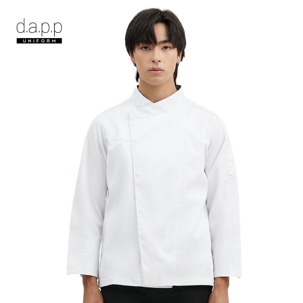 dapp Uniform เสื้อเชฟ เสื้อกุ๊ก แขนยาว รุ่น Tommy สีขาว (TJKW1009DPS)
