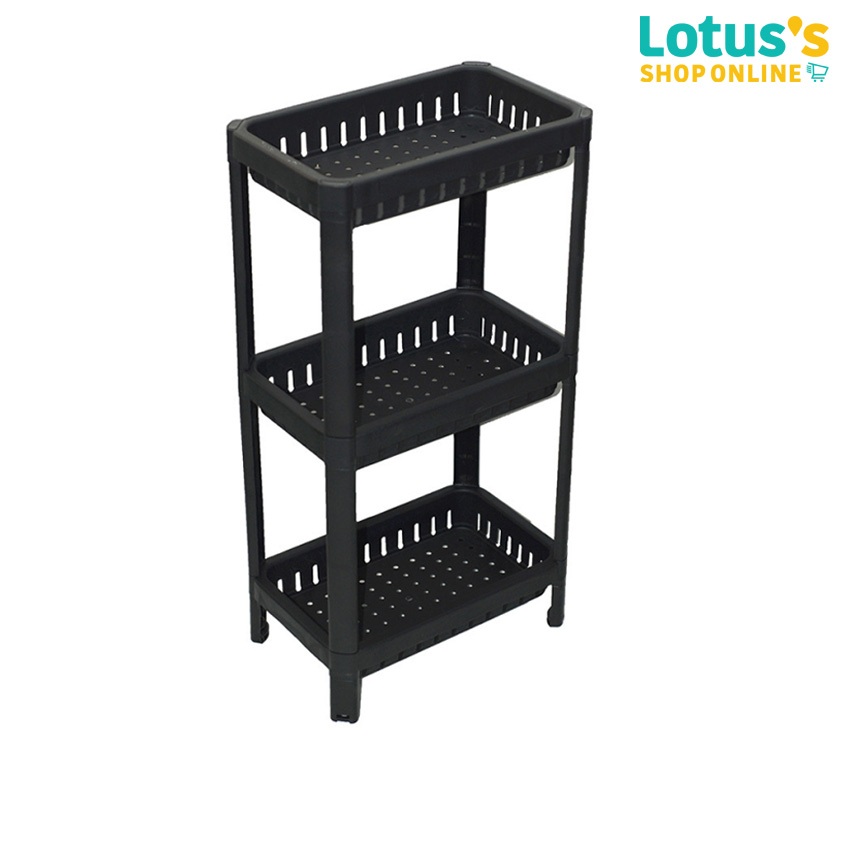 โลตัส ชั้นตะแกรง 3ชั้น รุ่น 182/3 สีดำ LOTUS'S STORAGE SHELF 3 TIERS 182/3 (BACK)