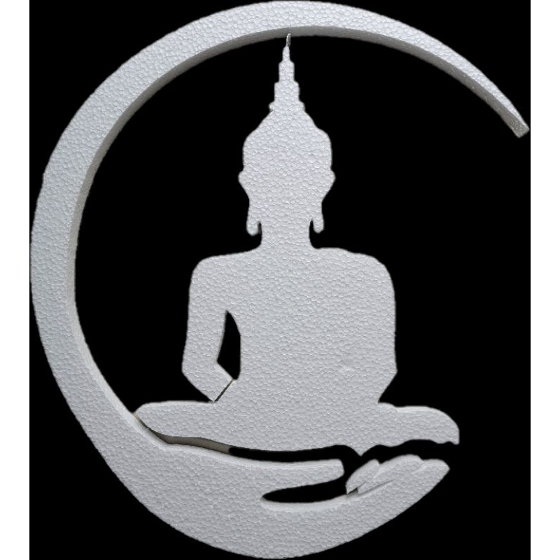 พระพุทธรูปมือโอบ โฟมเปลือย ขนาด 50 * 55 ซม