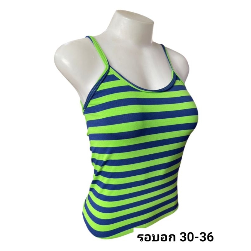 เสื้อสายเดี่ยวลาย ใส่แนบตัว เข้ารูป ฟรีไซด์ ใส่สบาย สวยๆๆ ไม่ร้อน รอบอก 30-35
