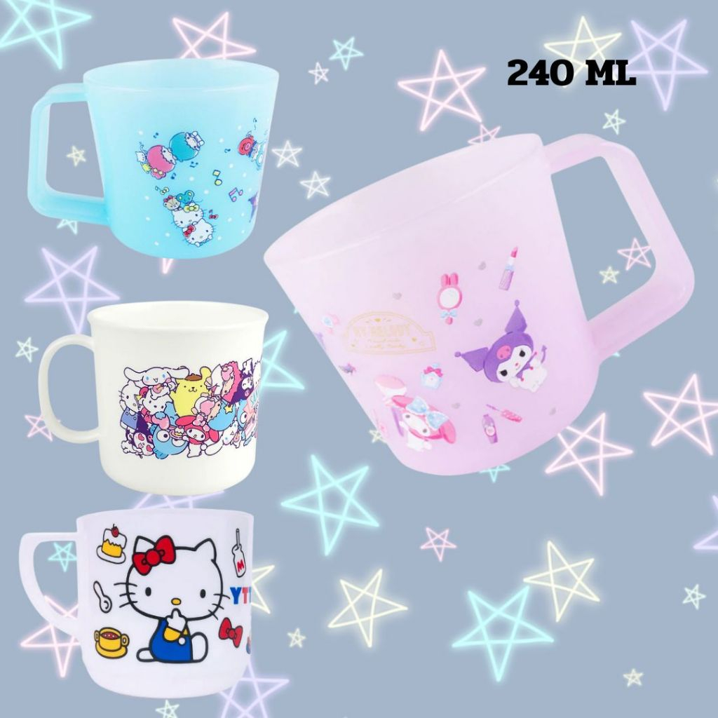 แก้วน้ำเด็กมีหู 220 ml ลายซาริโอ้ Disney plastic cup with handle