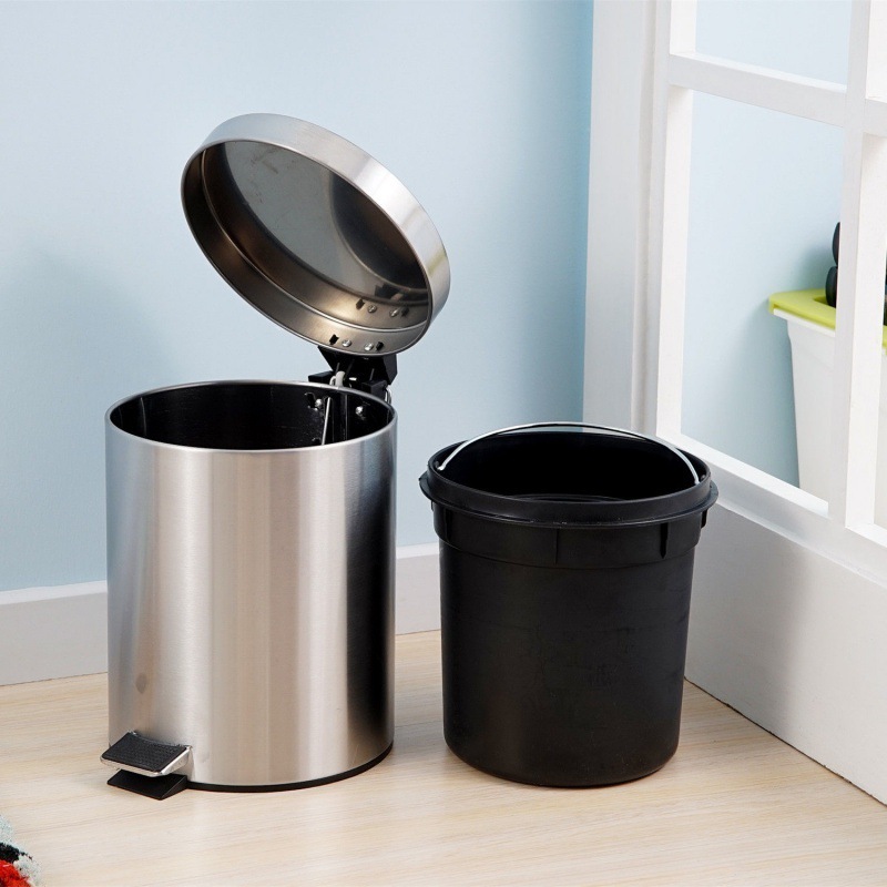 ถังขยะเหยียบ มีฝาปิด ถังขยะอลูมิเนียม ไม่เป็นสนิมง่าย Stainless Steel Trash Nana natural