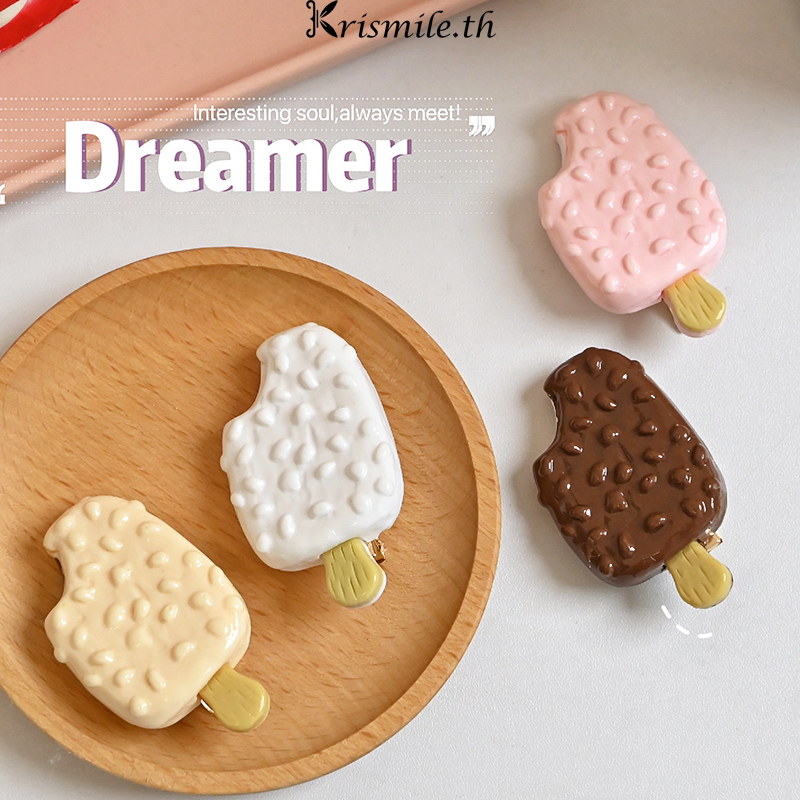 COD-ในไทย กิ๊บหนีบผม ไอศกรีม คลิปด้านข้าง หน้าม้า น่ารักหวาน สไตล์เกาหลี แฟชั่นสําหรับผู้หญิง 2024ใหม่-Kri