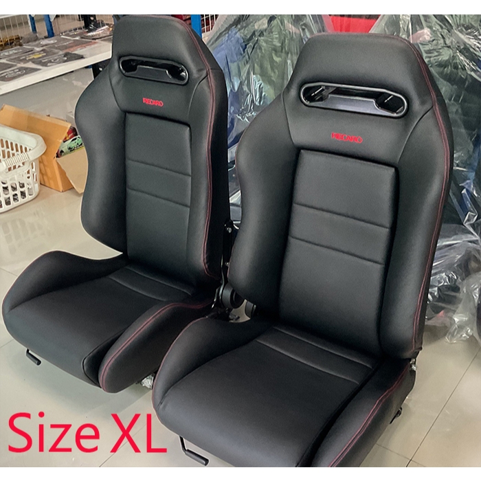 เบาะแต่งรถยนต์ เบาะซิ่ง เบาะหนัง Recaro Size ใหญ่ แถมขา-รางทั่วไป แปลงใส่ได้ทุกรุ่น พร้อมส่งวันนี้