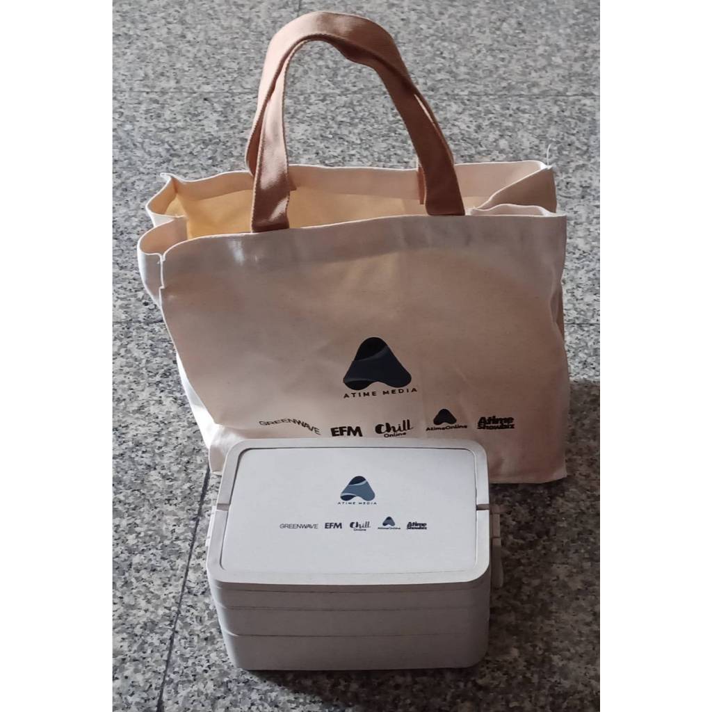 Atime Lunch Box [กล่องข้าว 3 ชั้น (มีหูหิ้ว) พร้อมถุง+ช่องใส่แก้วน้ำ]