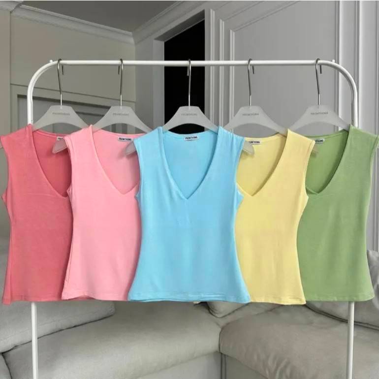 PT016 V-neck thank top PROMTHONG