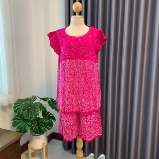 🎀 ชุดเซ็ทแขนระบาย+กางเกง งานปั๊มเทียน ใส่สบาย สีสันสวยงาม มี 3 ไซส์