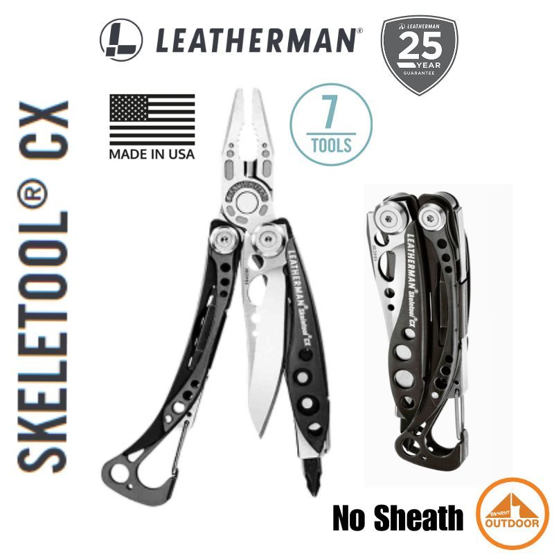 Leatherman Skeletool CX | Multi Tool Stainless | 7 Tools #No Sheath ไม่แถมซอง