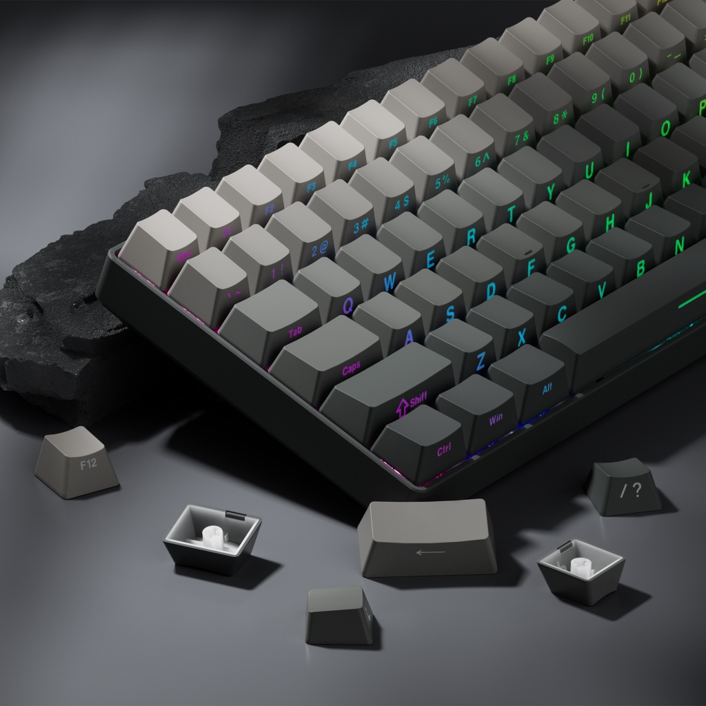 Womier คีย์แคปPBT 136 คีย์ สีไล่ระดับสี สําหรับmechanical keyboard