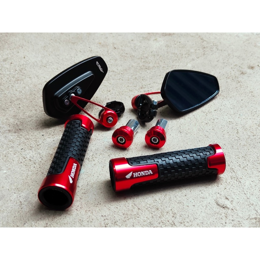 ชุดโปรปลอกเเฮนด์ + กระจกปลายเเฮนด์ สำหรับ Honda ( สีแดงRED ) สีเเดง ✨⭐BW⭐✨