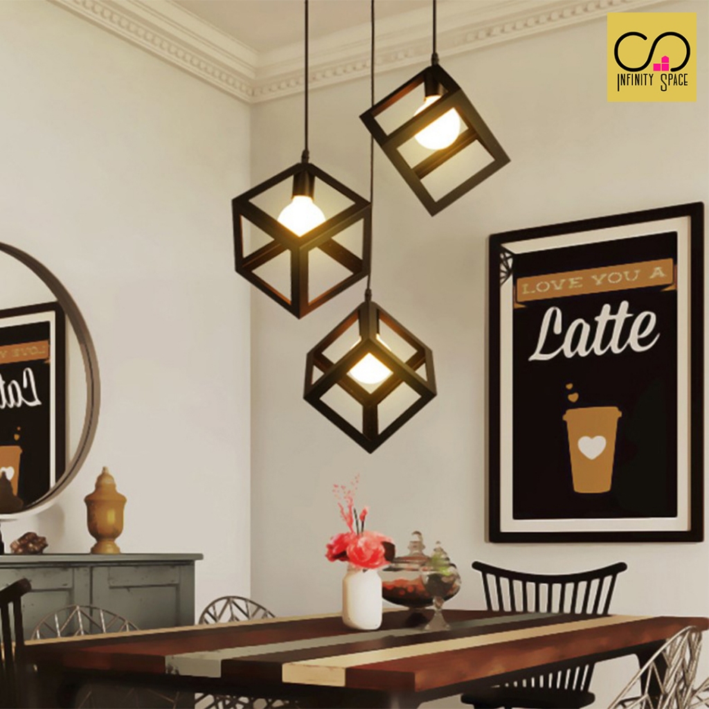 Infinity Space: PDL-M82-3AO โคมไฟห้อยเพดาน โคมไฟลอฟท์ โคมไฟตกแต่งบ้าน คาเฟ่ Pendant Lamp Cafe Loft