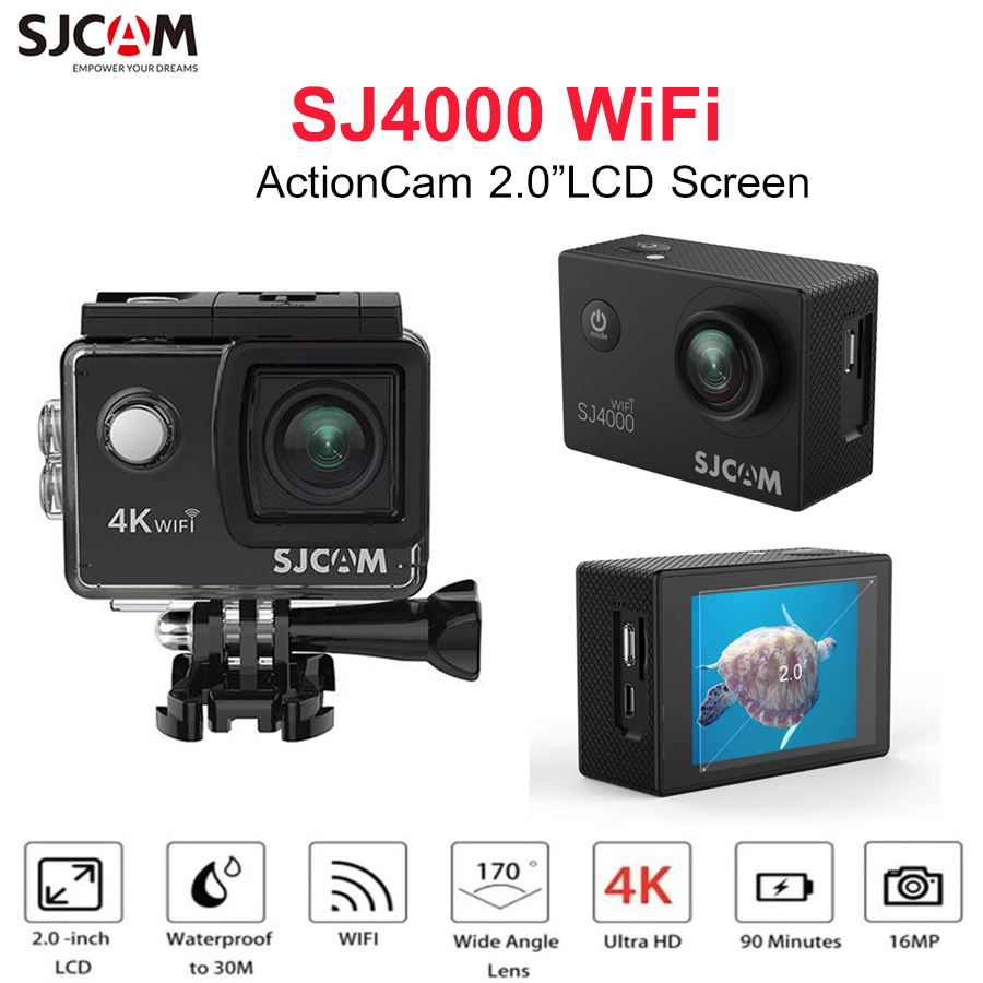 SJ CAM SJ4000 Wifi Action Camera คุณภาพสูง กันน้ำ ติดหมวก