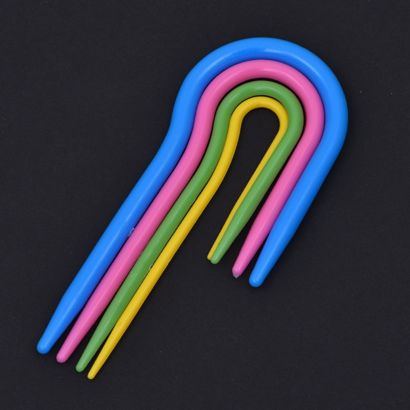 เข็มตะขอสำหรับพักห่วงถักนิตติ้งพลาสติก สำหรับลายเปีย set  4 ชิ้น - รูปที่ 4