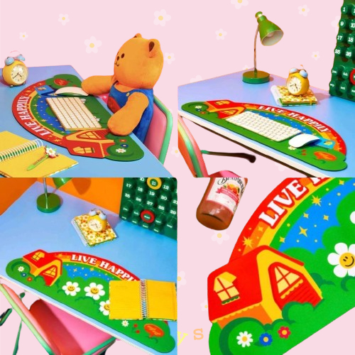 ( พร้อมส่ง ) Wiggle Wiggle Desk Pad ลาย Spring Garden แผ่นรองเมาส์แแบบยาว