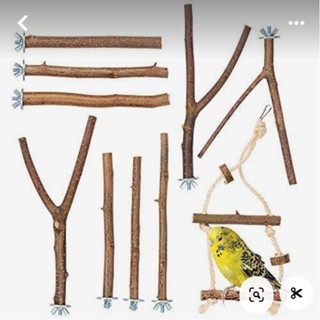 คอนนกไม้แท้จากธรรมชาติติดยึดกับกรงให้น้องนกยื้นชิ้นละ(ก่อนกด…