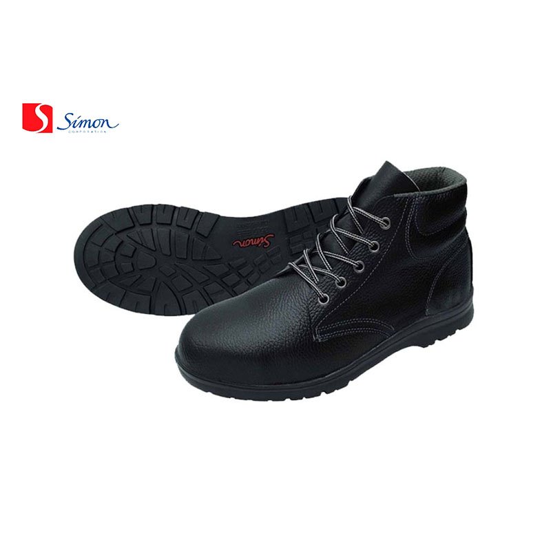 (Pre-Order) SIMON TS3022R BLACK(1 คู่)รองเท้าเซฟตี้หนังอัดลาย ซับผ้าสีเทา | รองรับงานหนัก | ทนต่อน้ำมัน | ทนสารเคมี